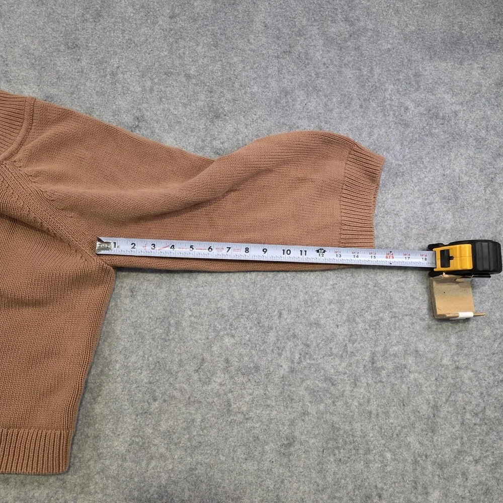 J.Crew Relaxed-Sleeve Boatneck Beach Sweater Womens Small Brown Cotton Pullover